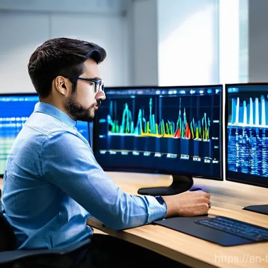 시계열 데이터의 예측 모델 성능 비교 - **Prompt:** A focused data scientist, approximately 30-35 years old, with short, neat hair and weari...